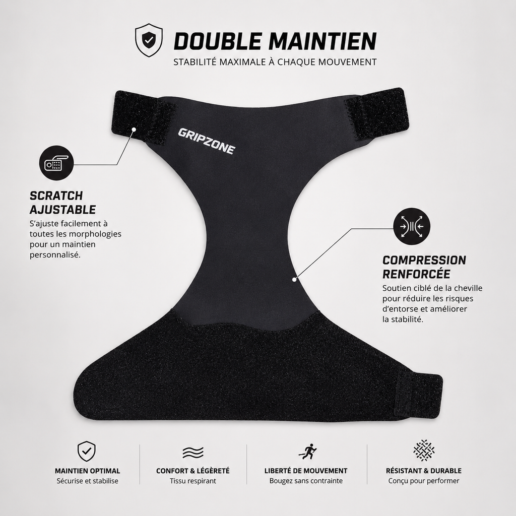 GRIPZONE LOCK | Bande de Maintien Sportive (Cheville)